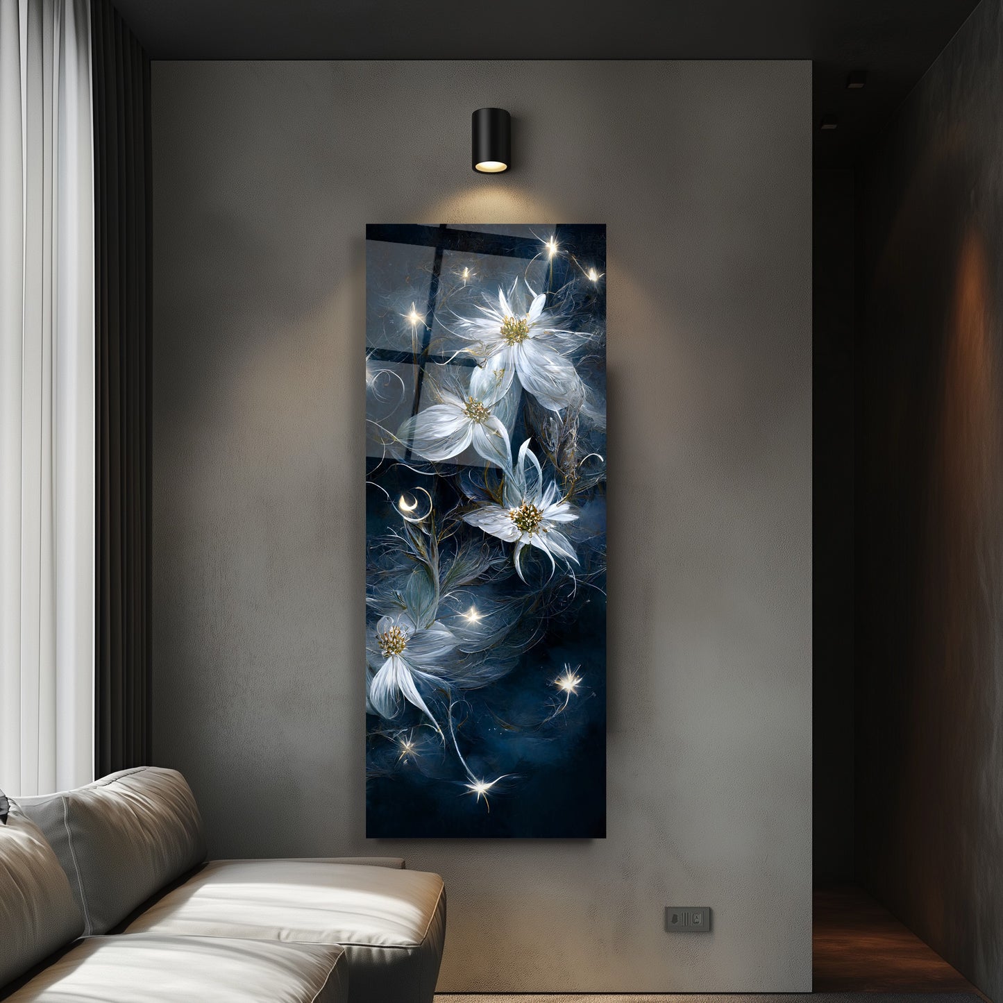 Çiçekler Panoramik Cam Tablo