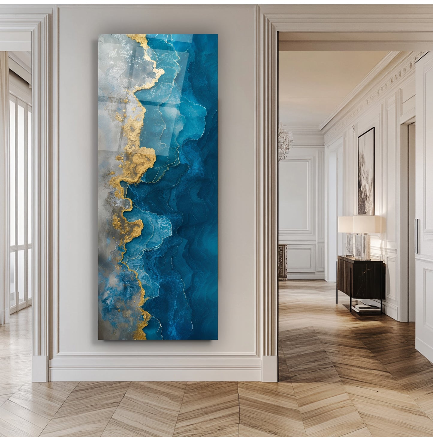 Mermer Desen Panoramik Cam Tablo