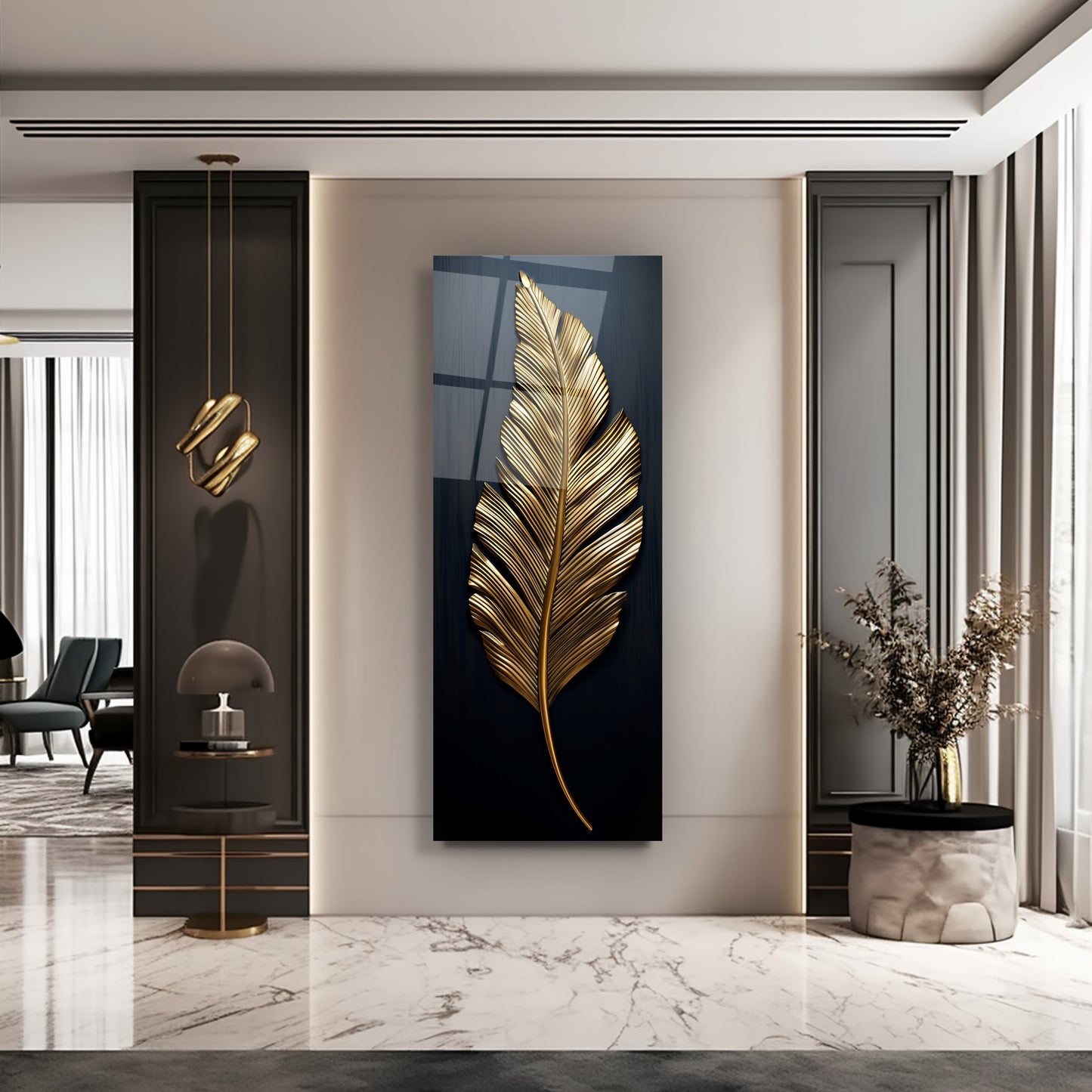 Gold Tüy Panoramik Cam Tablo