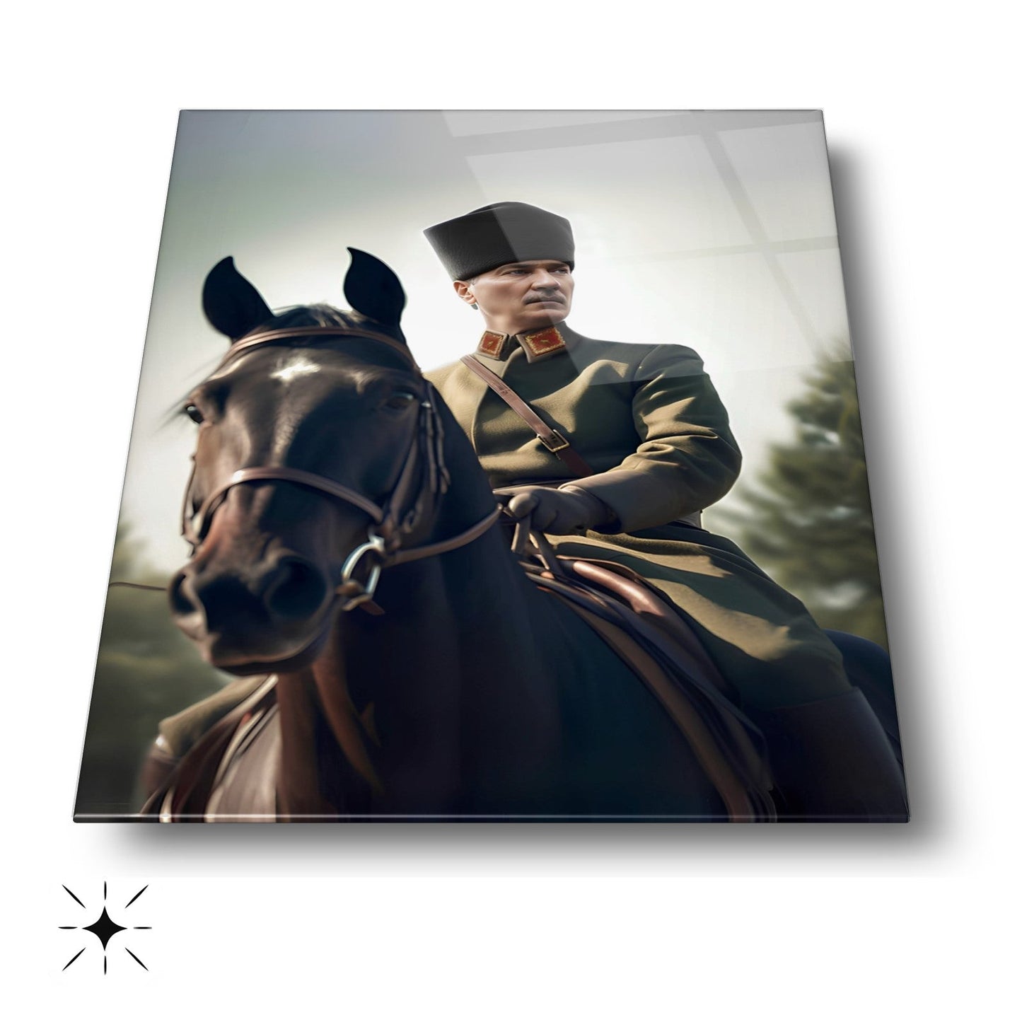 At Üstünde Atatürk Cam Tablo