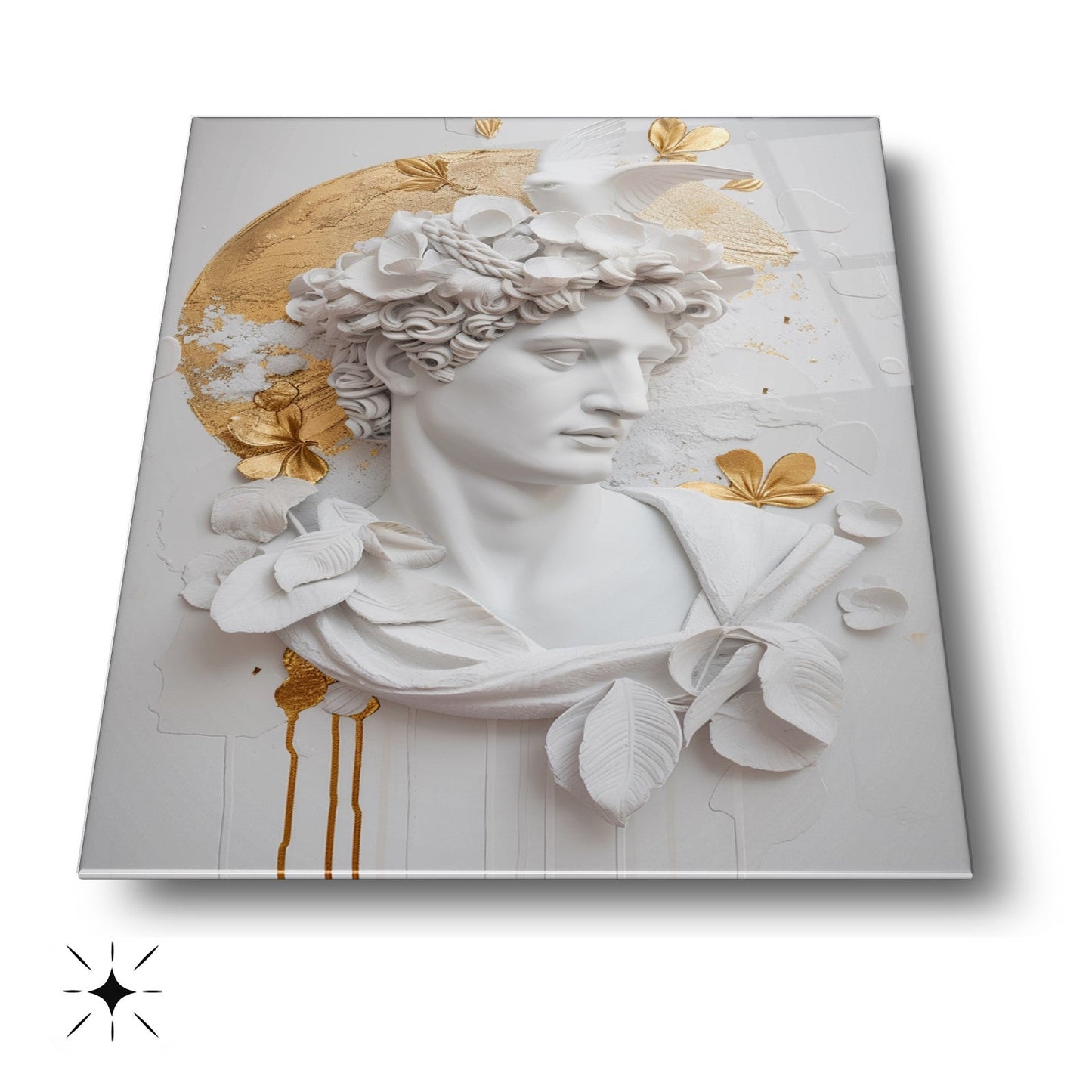 Gold Detaylı Heykel Cam Tablo