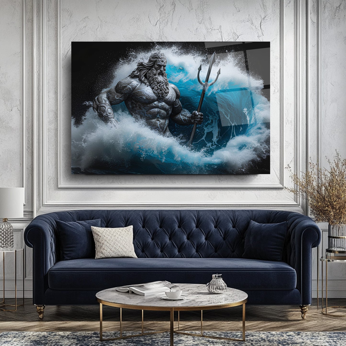 Poseidon Heykeli Cam Tablo