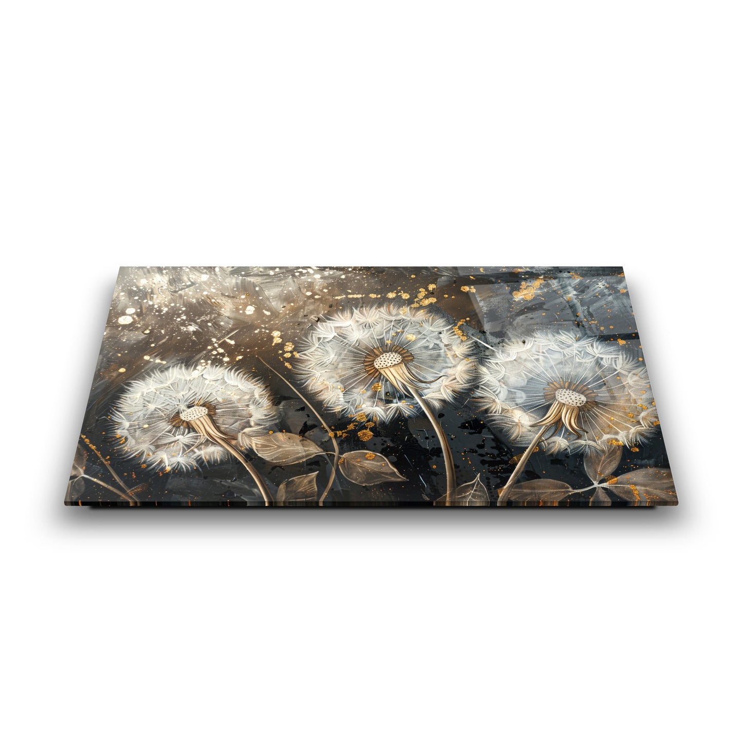 Gold Karahindibalar Cam Tablo