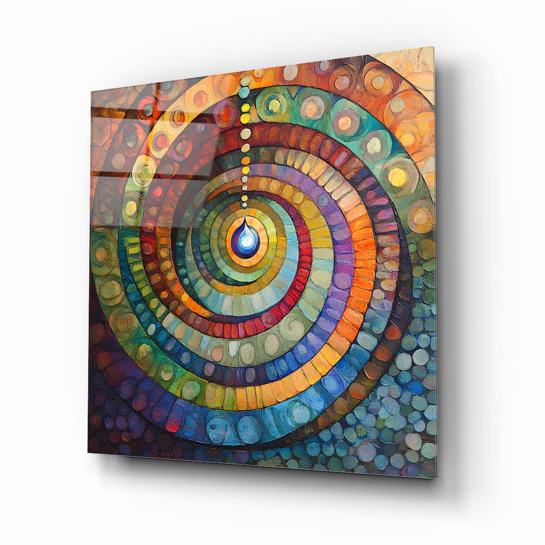 Renkli Soyut Spiral Cam Tablo