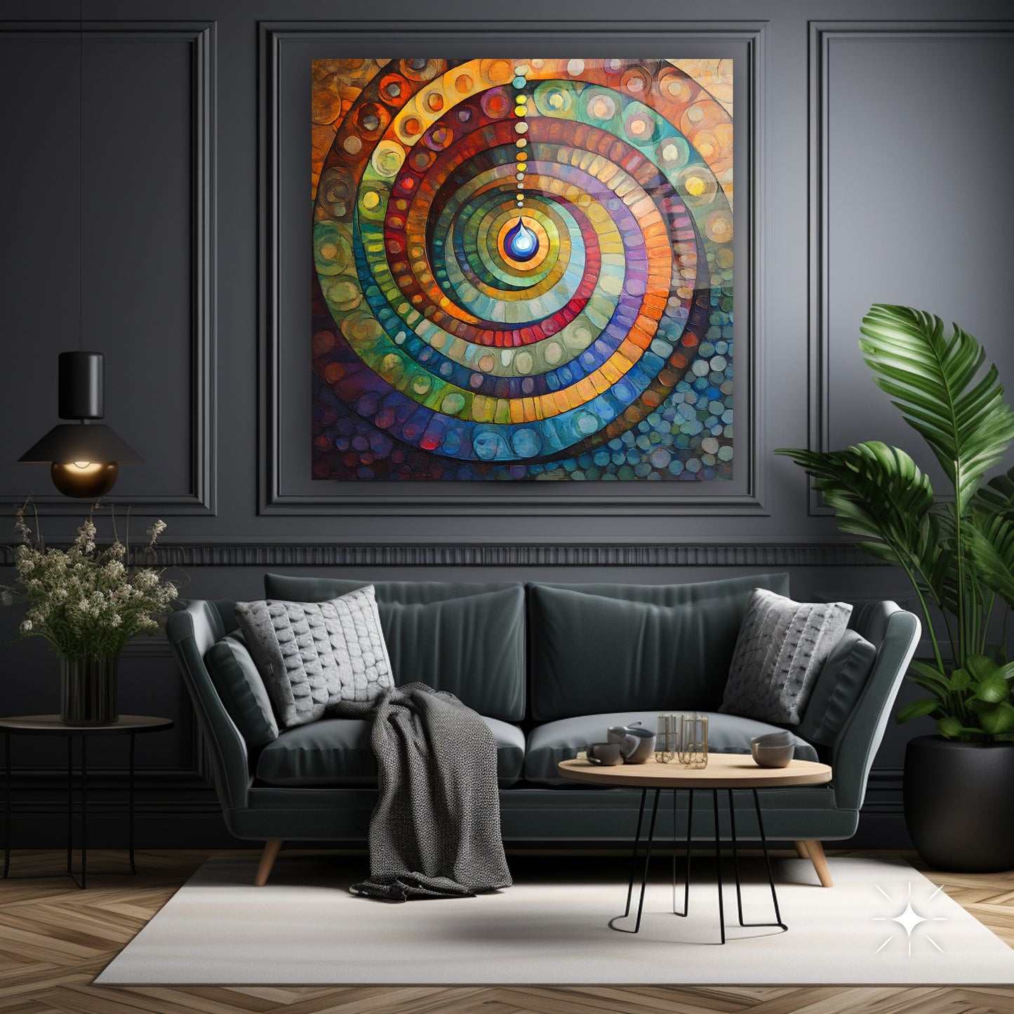 Renkli Soyut Spiral Cam Tablo