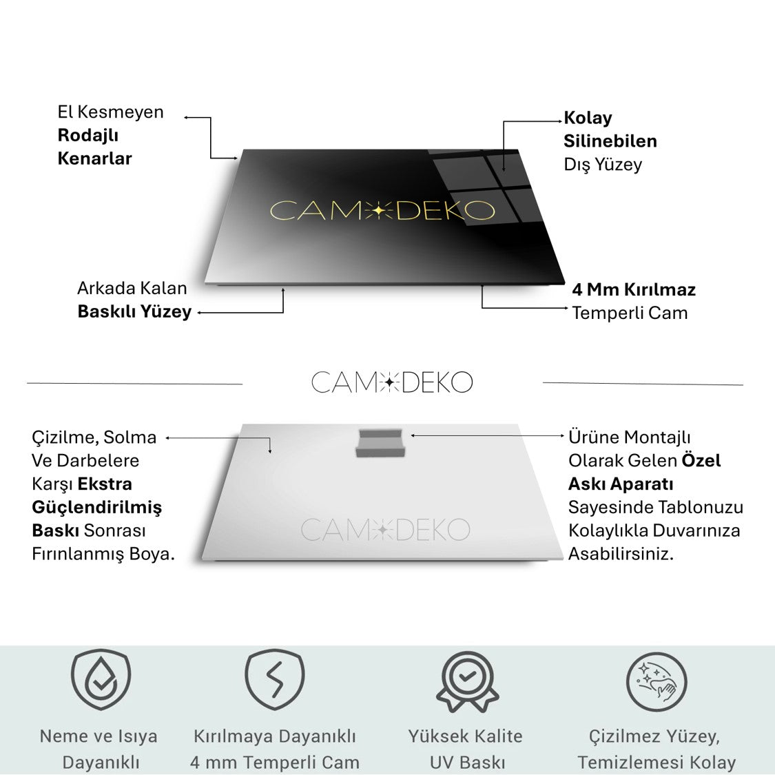 Melek Kanatları Cam Tablo