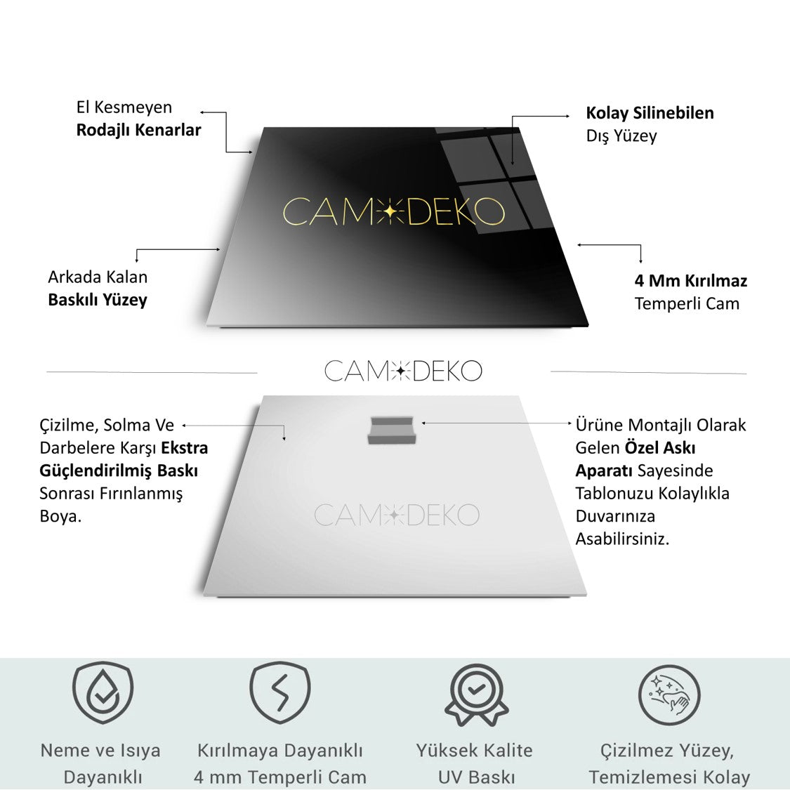 Yeşil Hayat Ağacı Cam Tablo