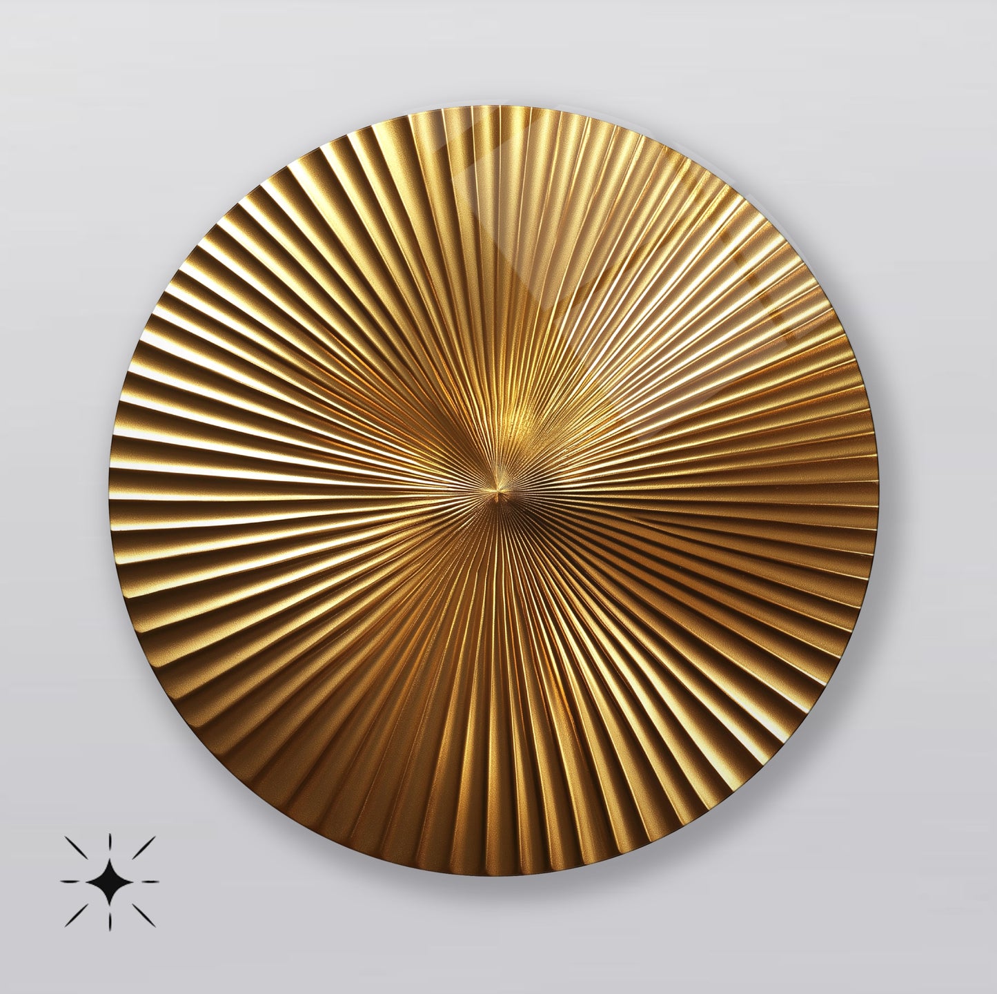 Soyut Gold Yuvarlak Cam Tablo