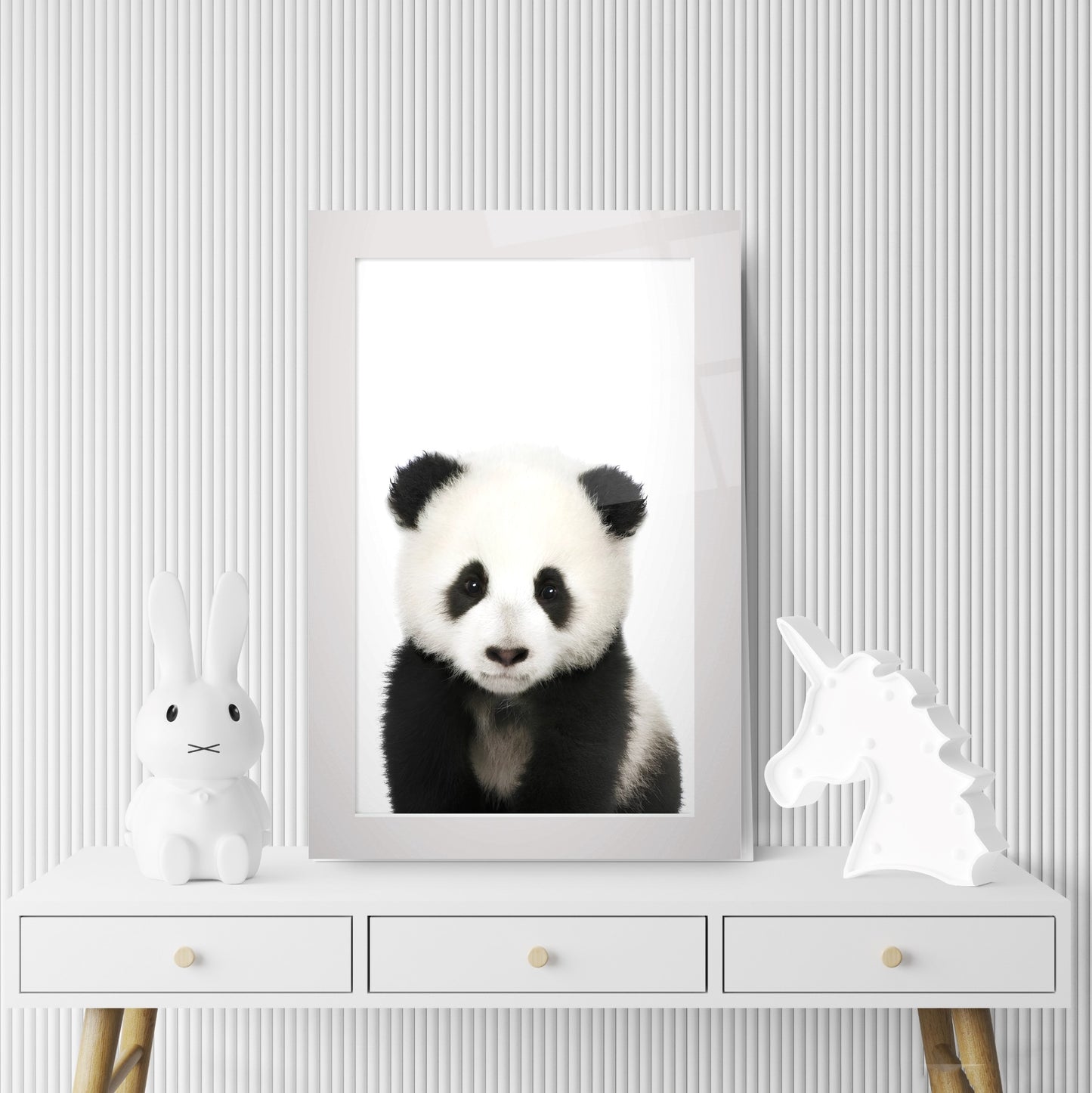 Yavru Panda Çocuk Odası Cam Tablo