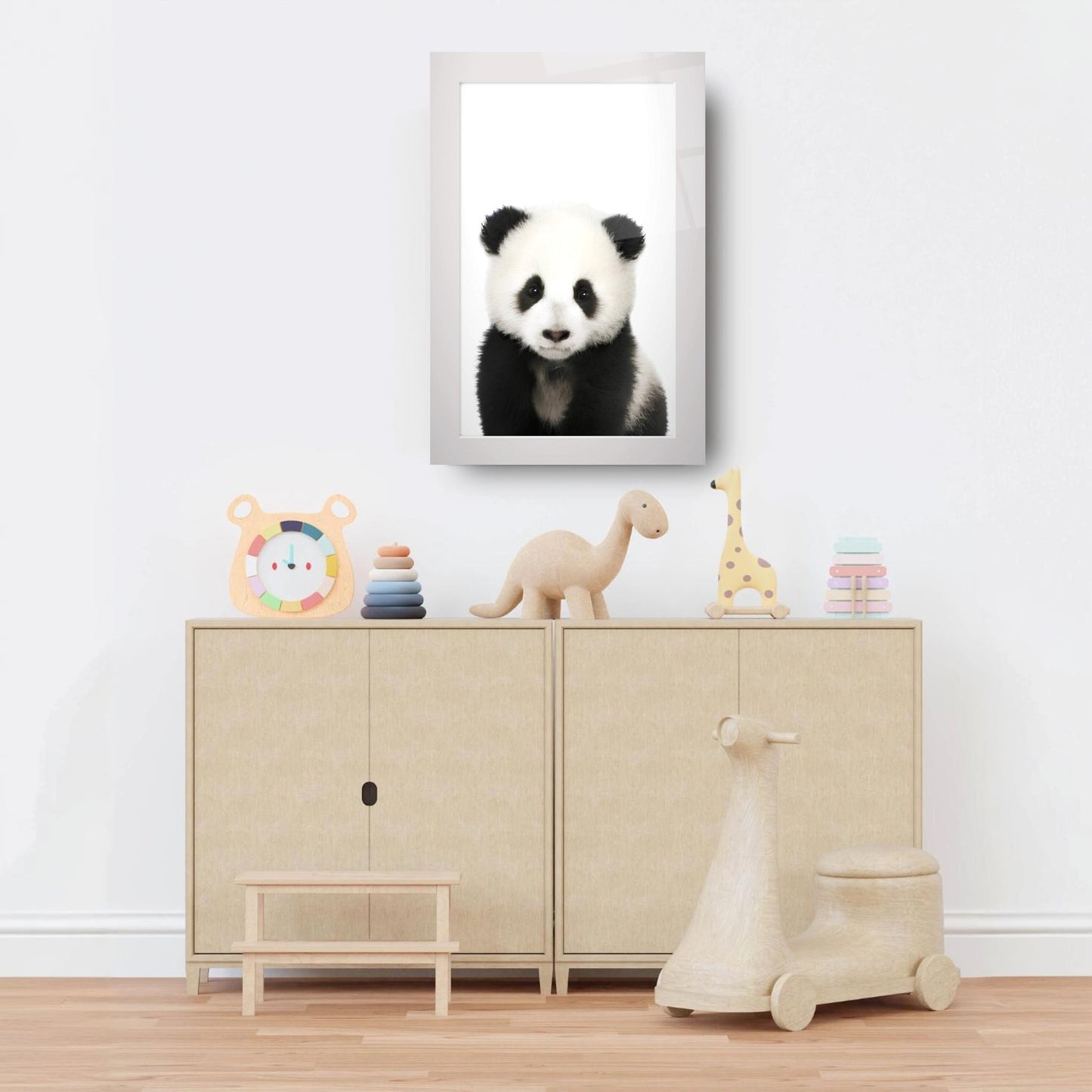 Yavru Panda Çocuk Odası Cam Tablo