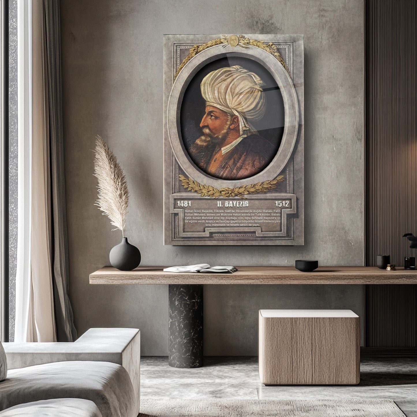 Osmanlı Padişahı 2. Bayezid Cam Tablo