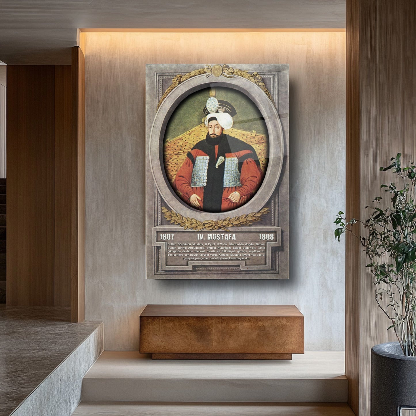 Osmanlı Padişahı 4. Mustafa Cam Tablo