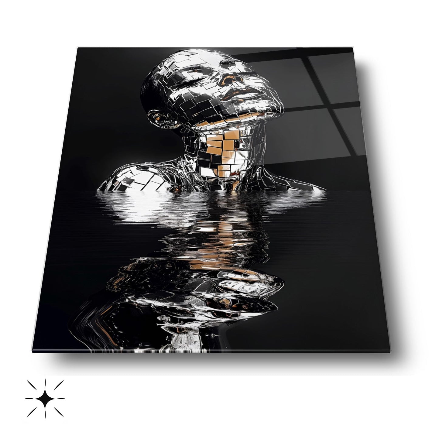 Gümüş Kadın Model Cam Tablo