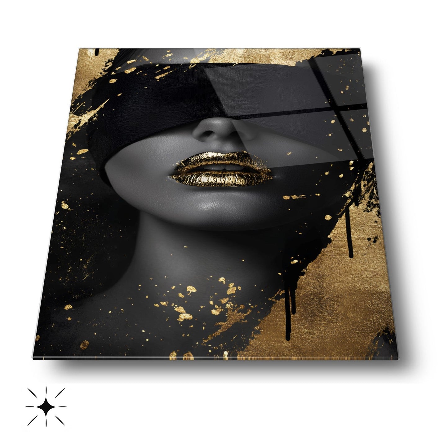 Gold Detay Kadın Model Cam Tablo