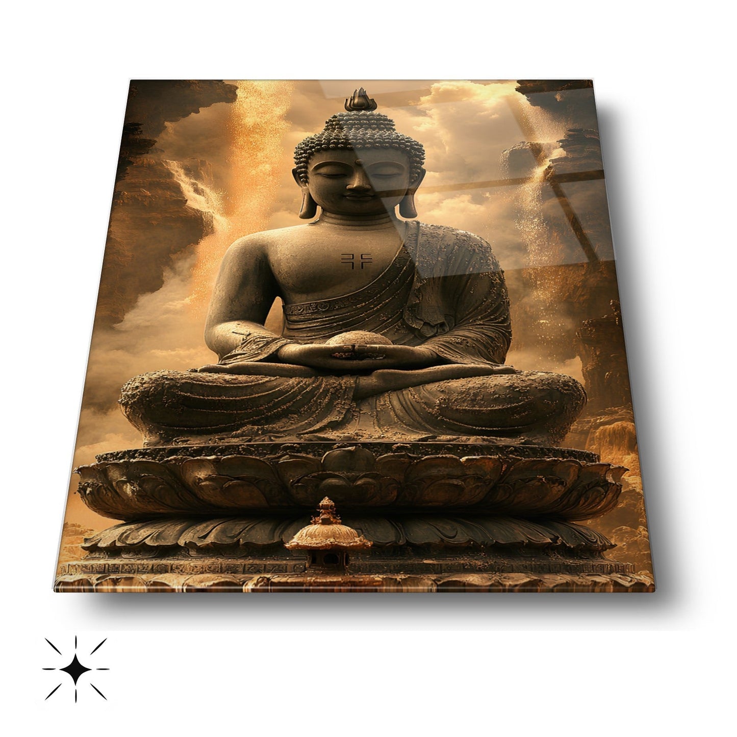 Buda Heykeli Cam Tablo