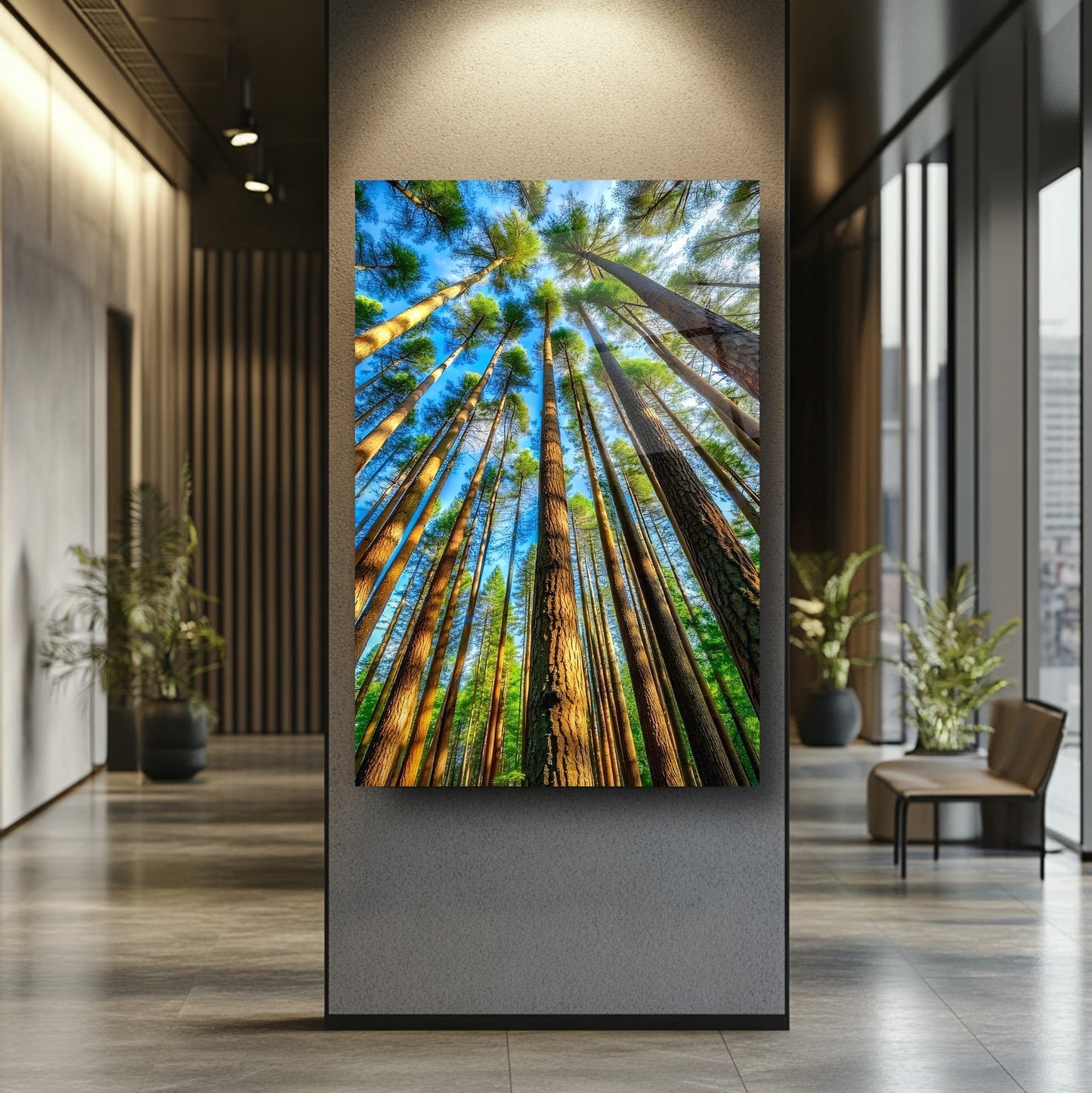 Ağaç Manzarası Cam Tablo