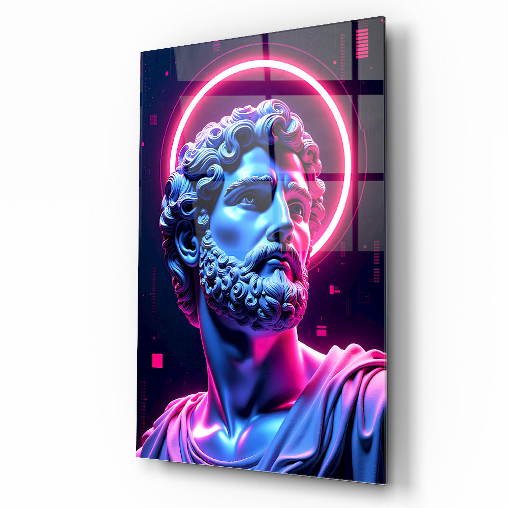 Neon Renkli Heykel Cam Tablo