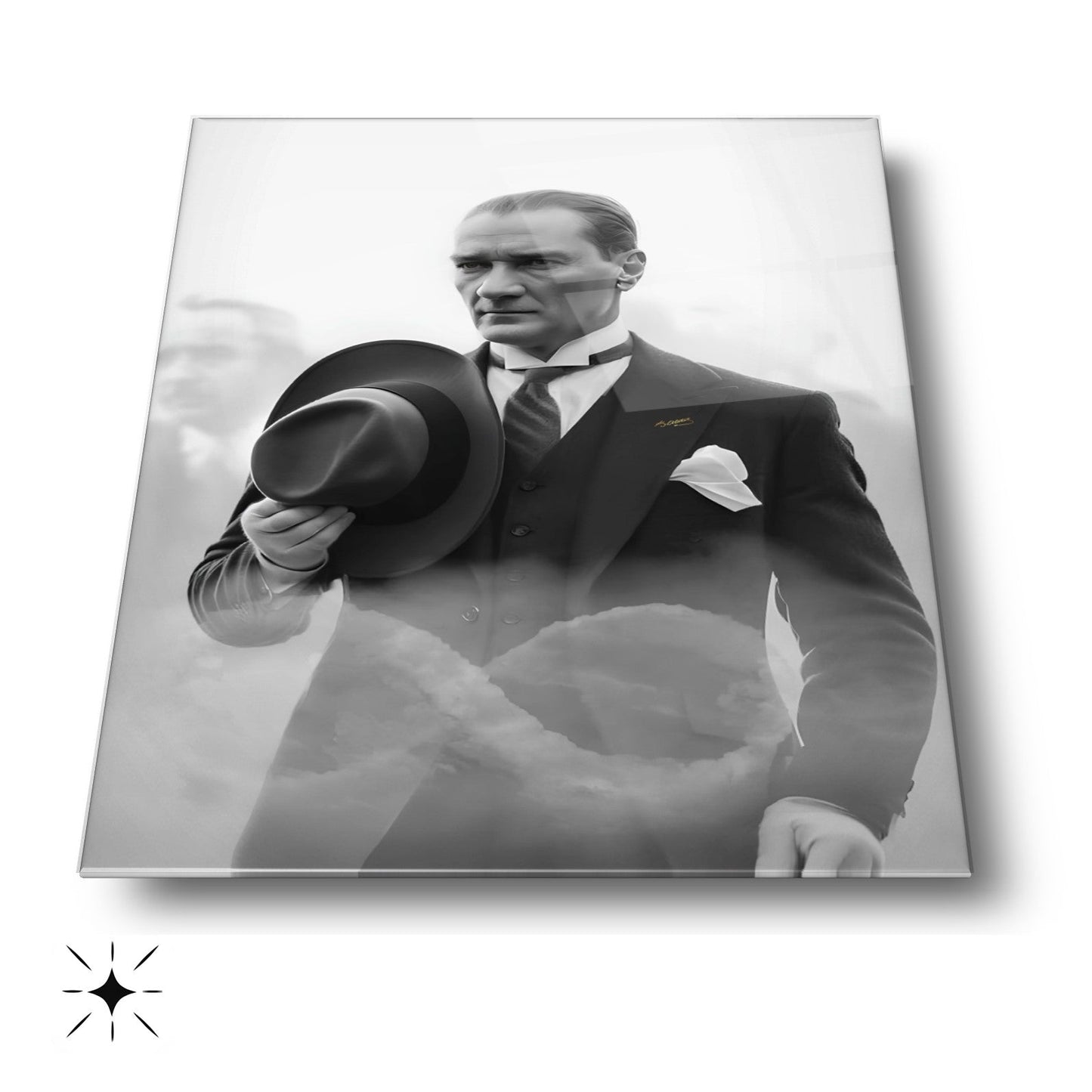 Atatürk ve Sonsuzluk Cam Tablo