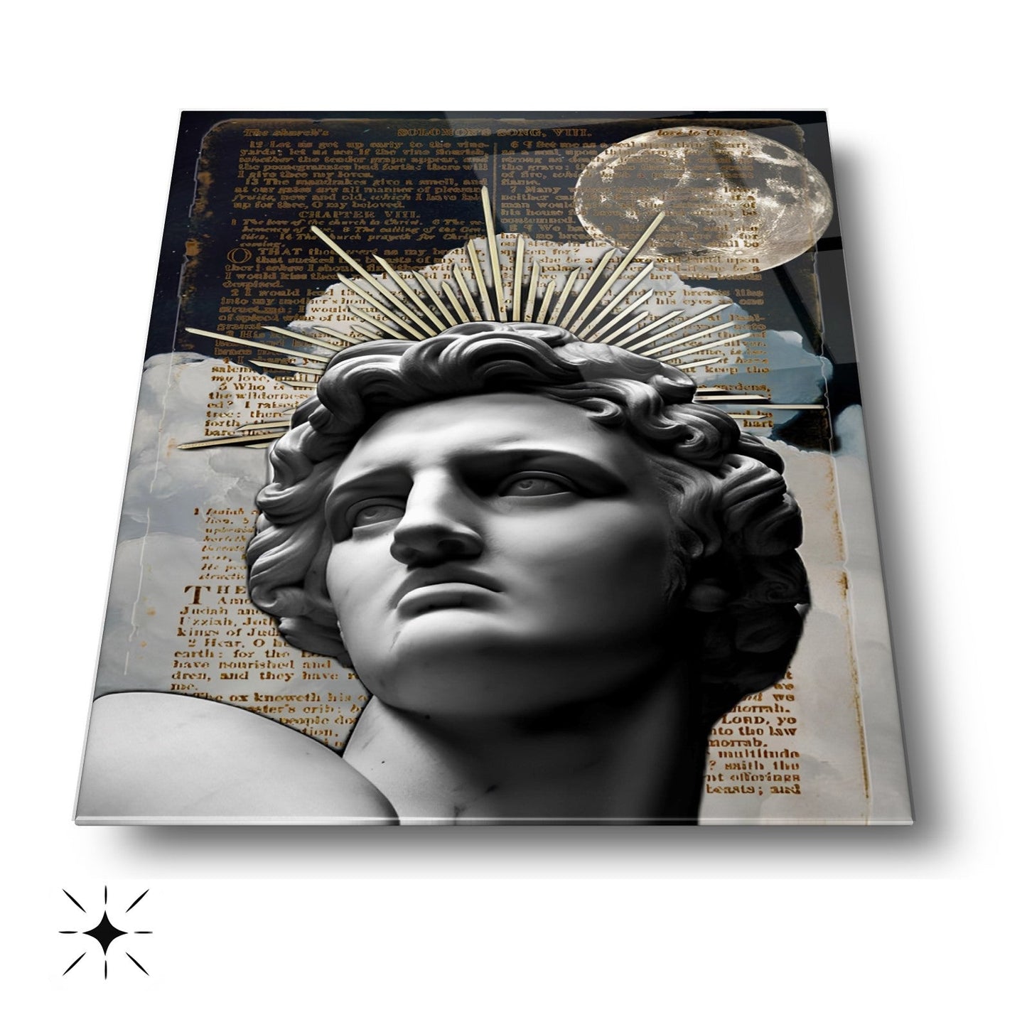 Gold Detay Heykel Cam Tablo