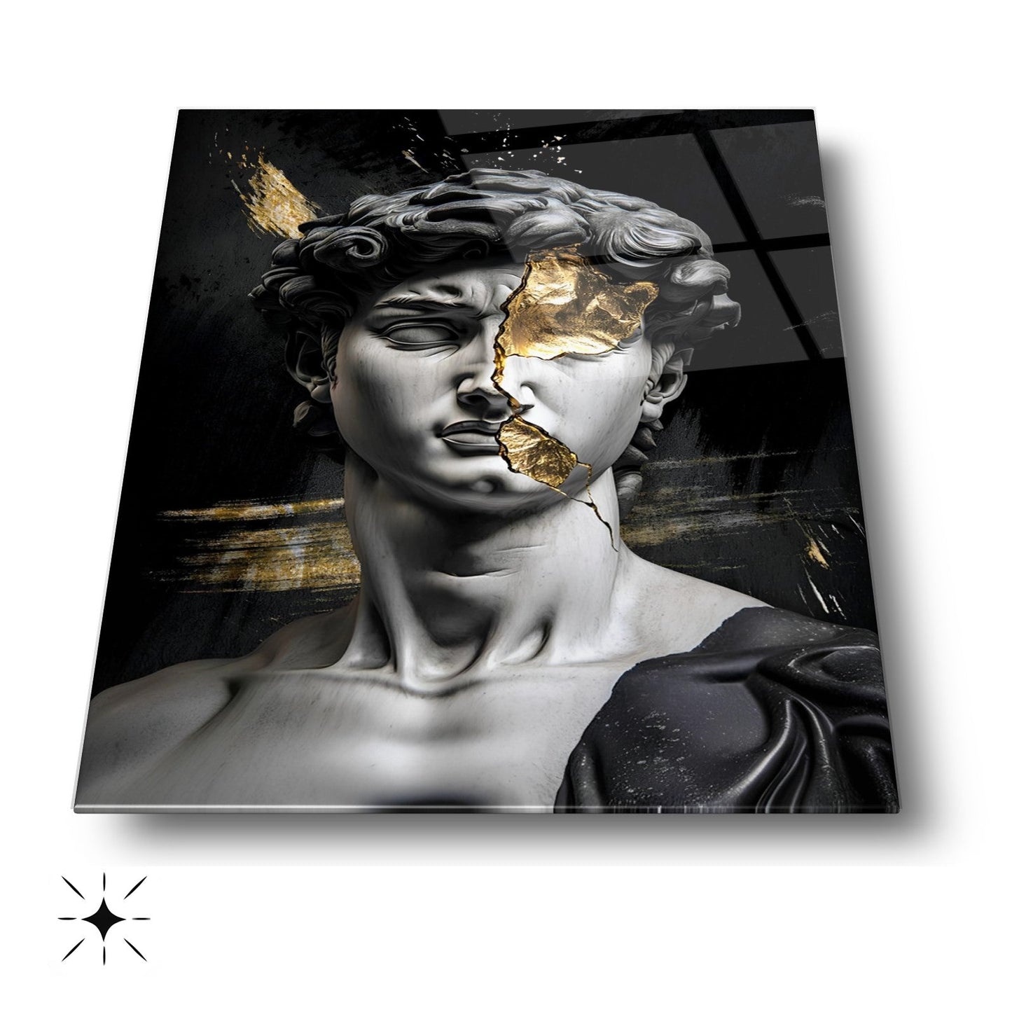 Gold Detaylı Heykel Cam Tablo