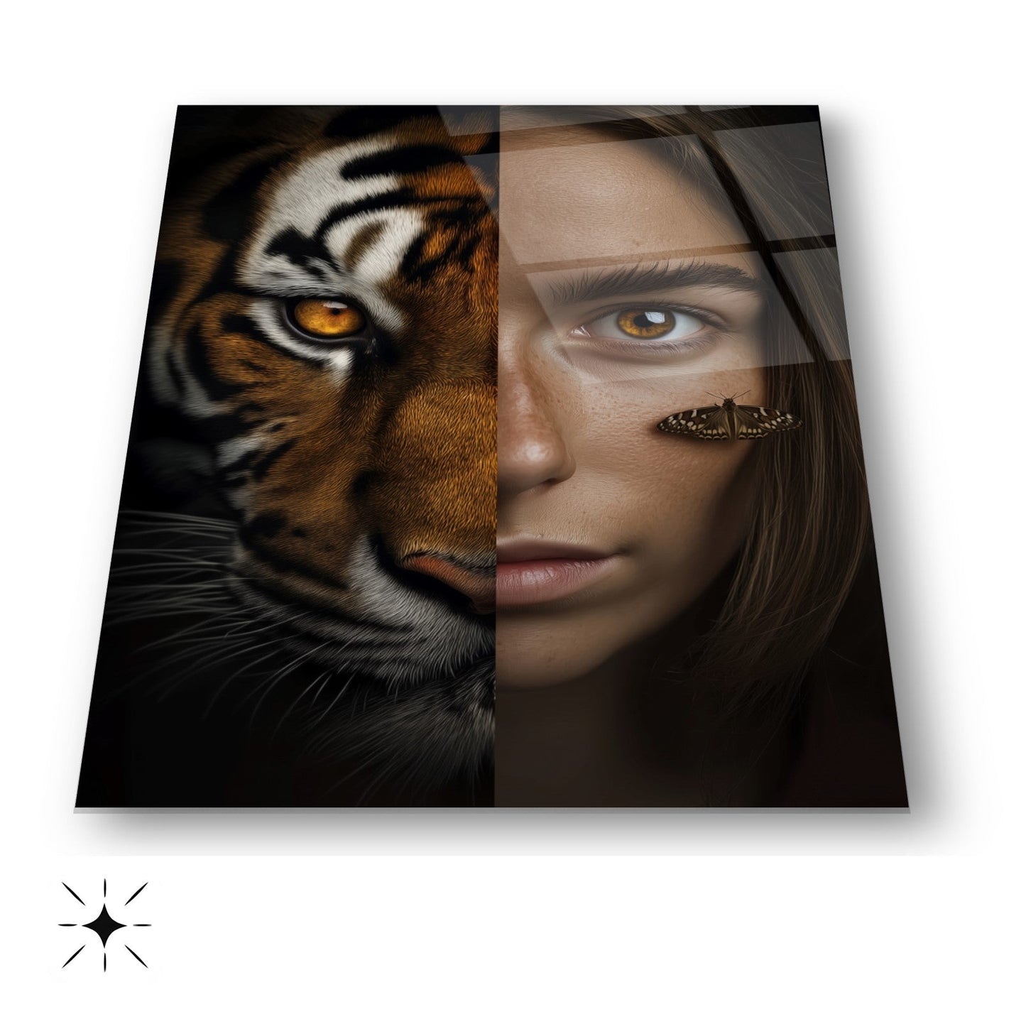 Kız ve Kaplan Cam Tablo