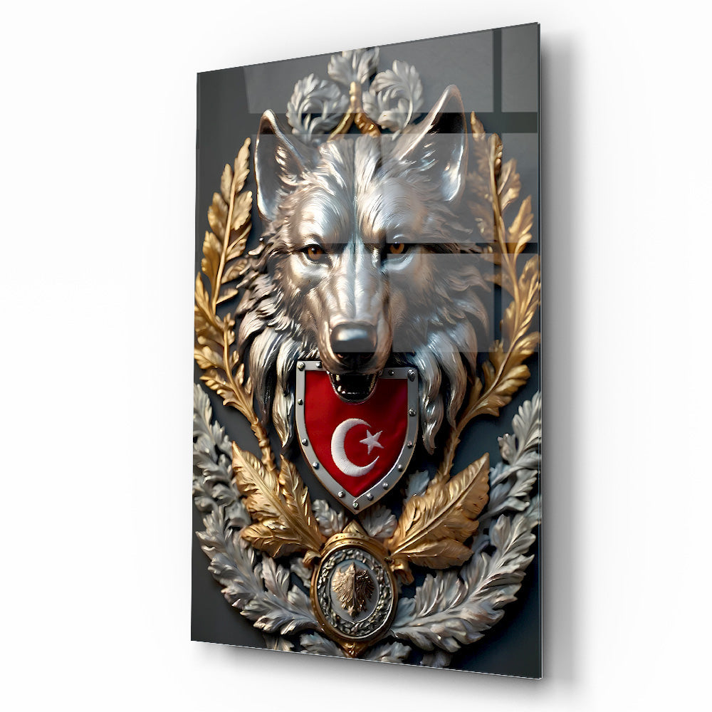 Kurt ve Bayrak Cam Tablo