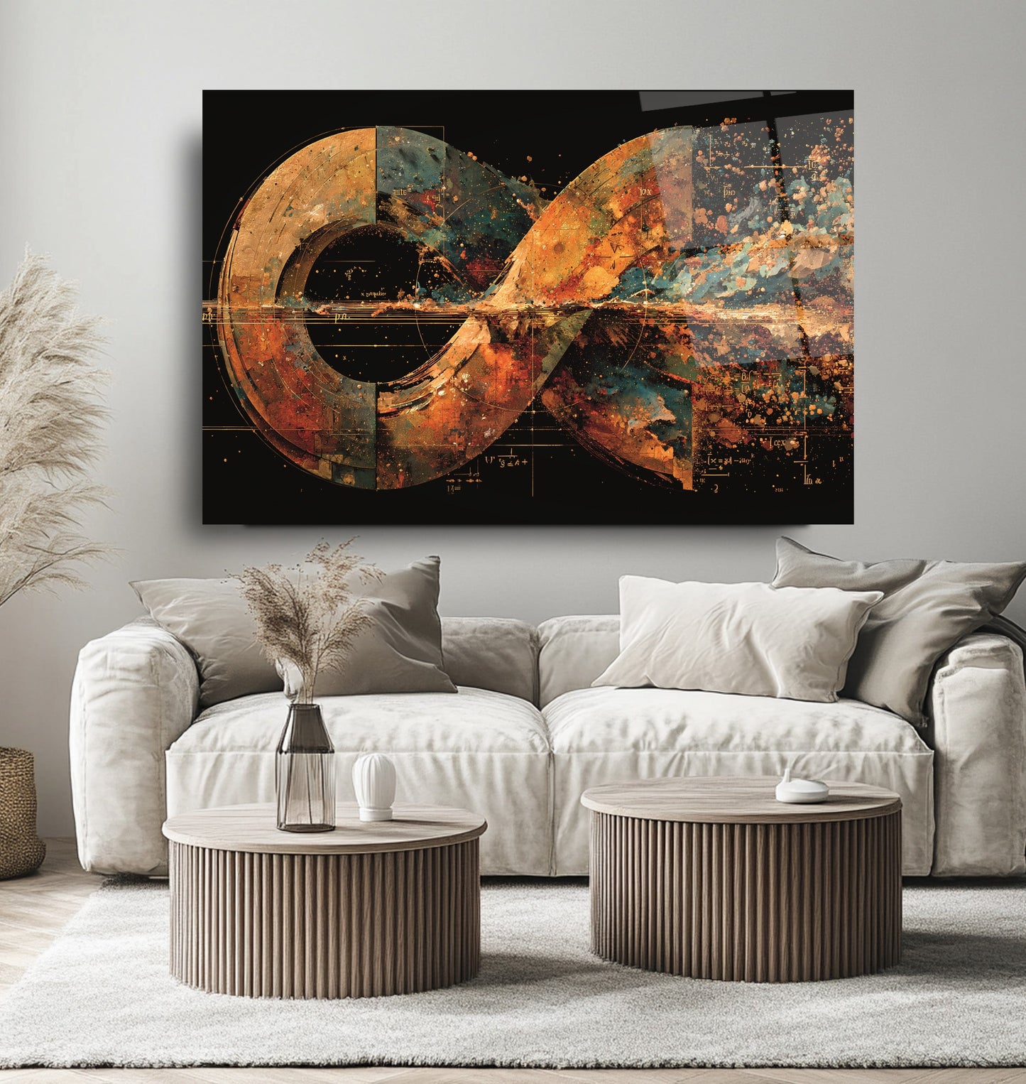 Soyut Sonsuzluk İşareti Cam Tablo