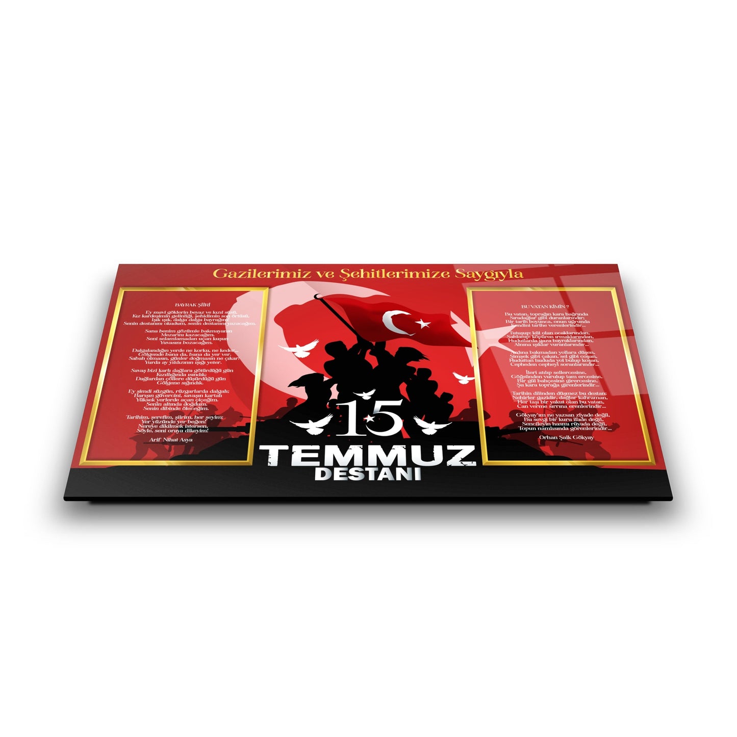 15 Temmuz Köşesi Cam Tablo