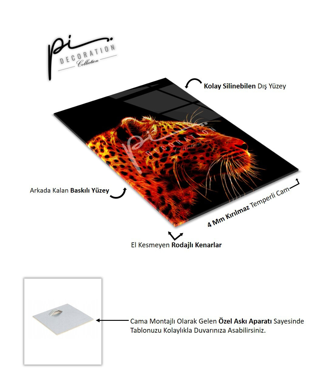 Leoparlar Double İkili Cam Tablo