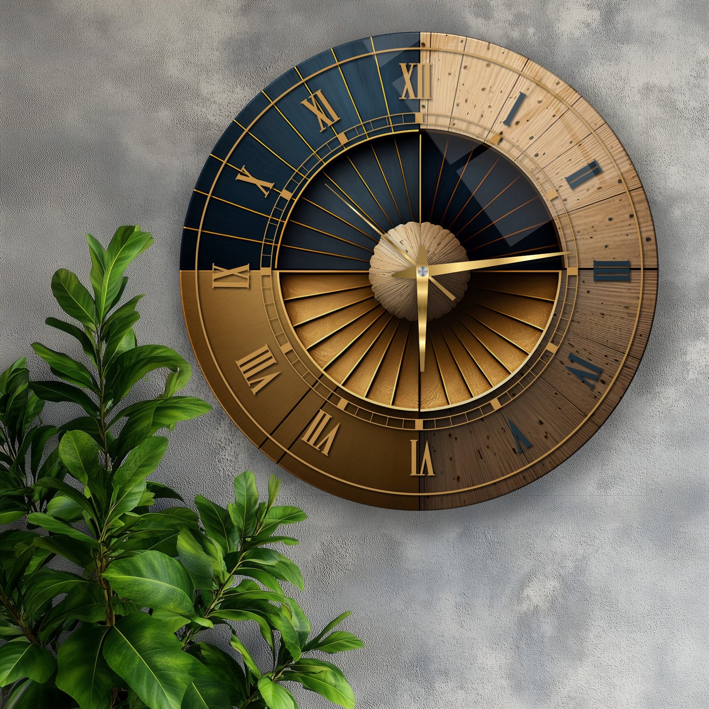 Soyut Gold Cam Saat