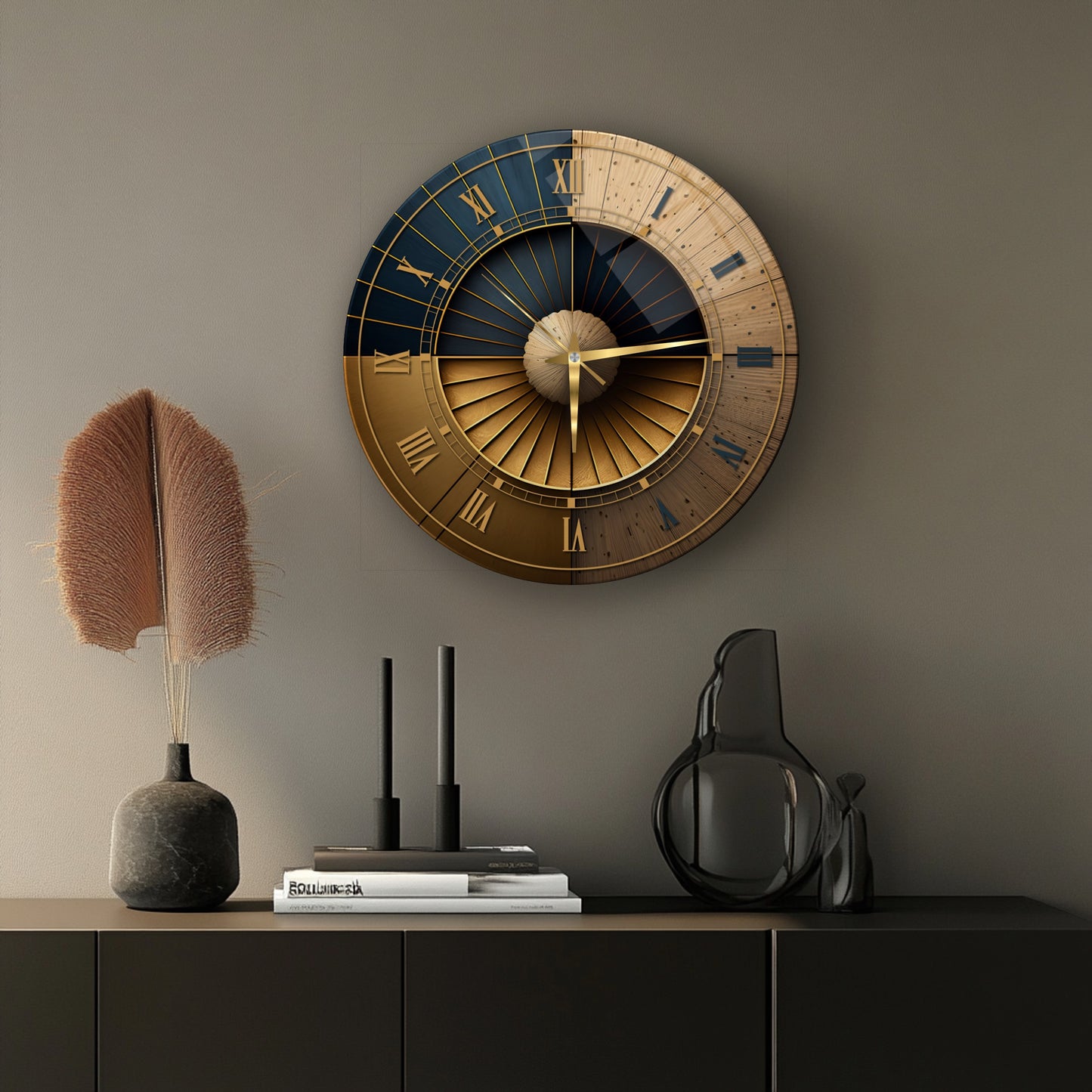 Soyut Gold Cam Saat