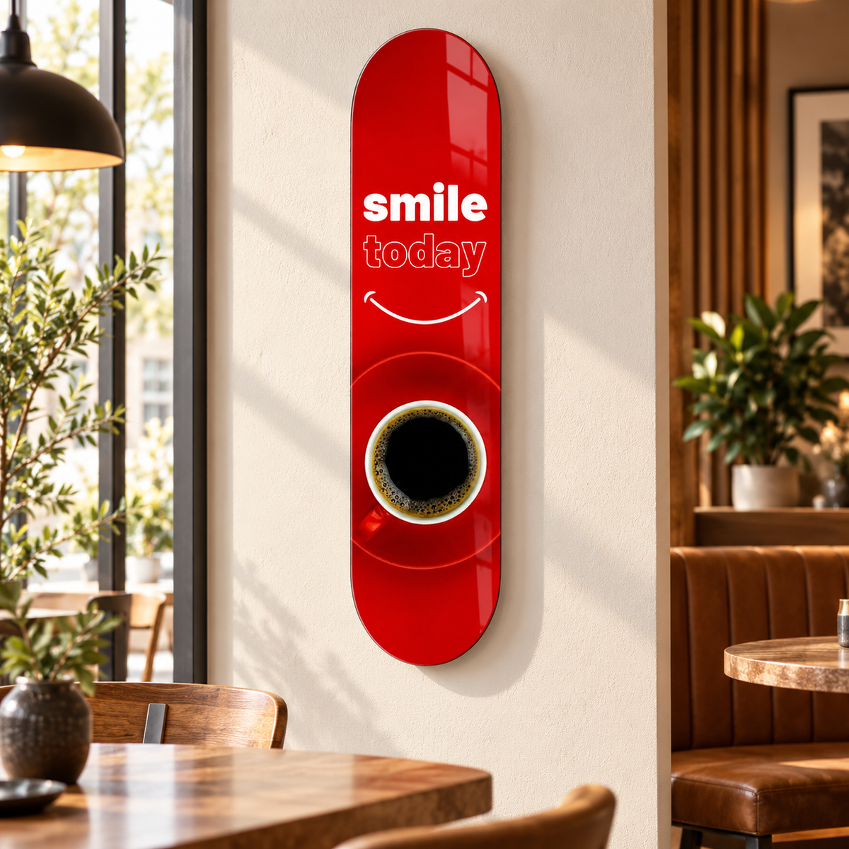 Smile Today Skate Board cam tablo - alternatif premium kahve alanı