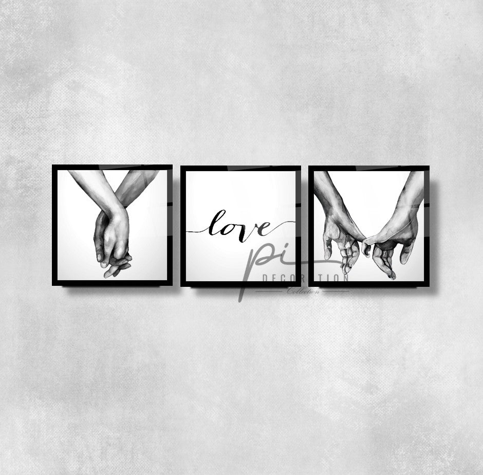 Love Triple Üçlü Cam Tablo