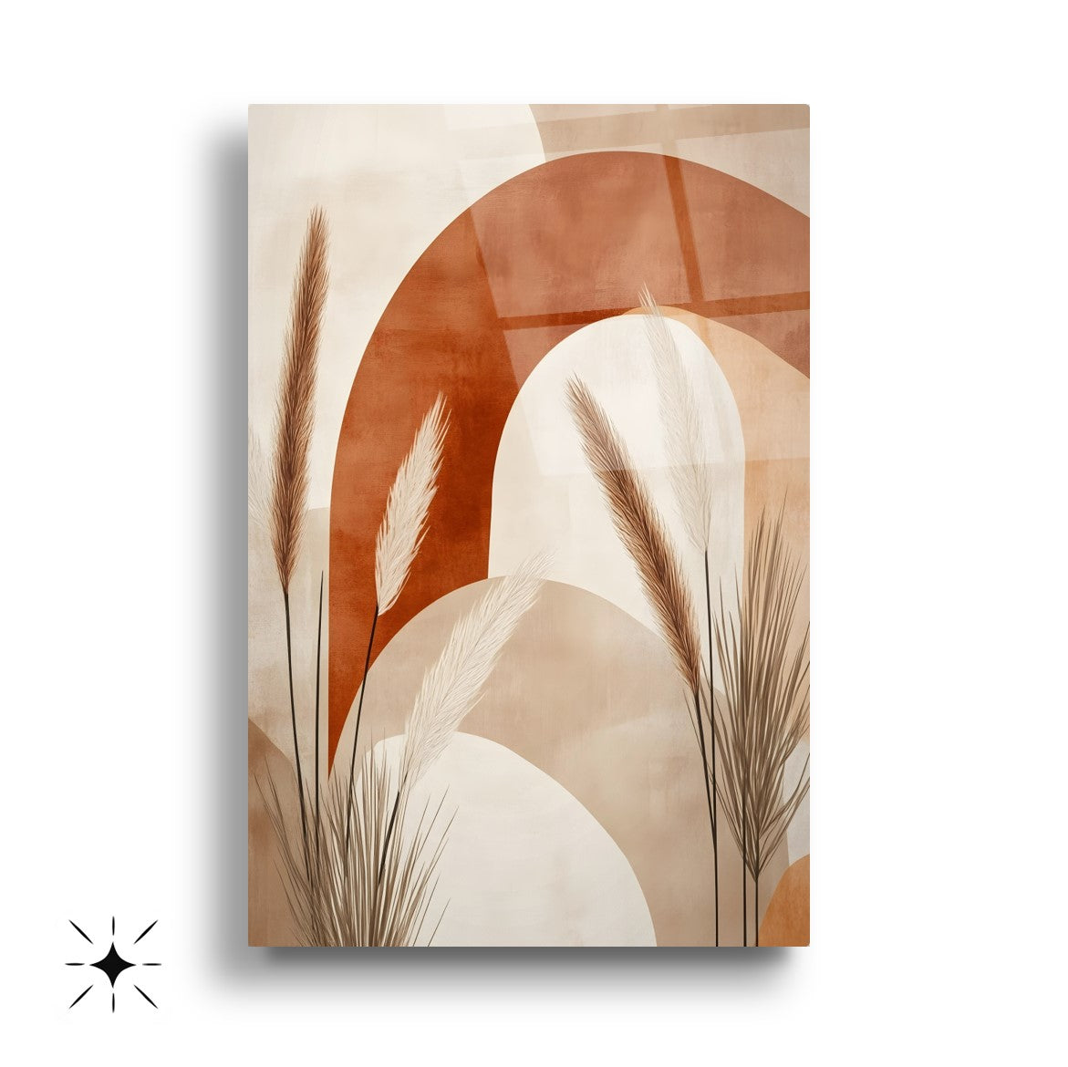 Minimal Boho Desenler Üçlü Set Cam Tablo