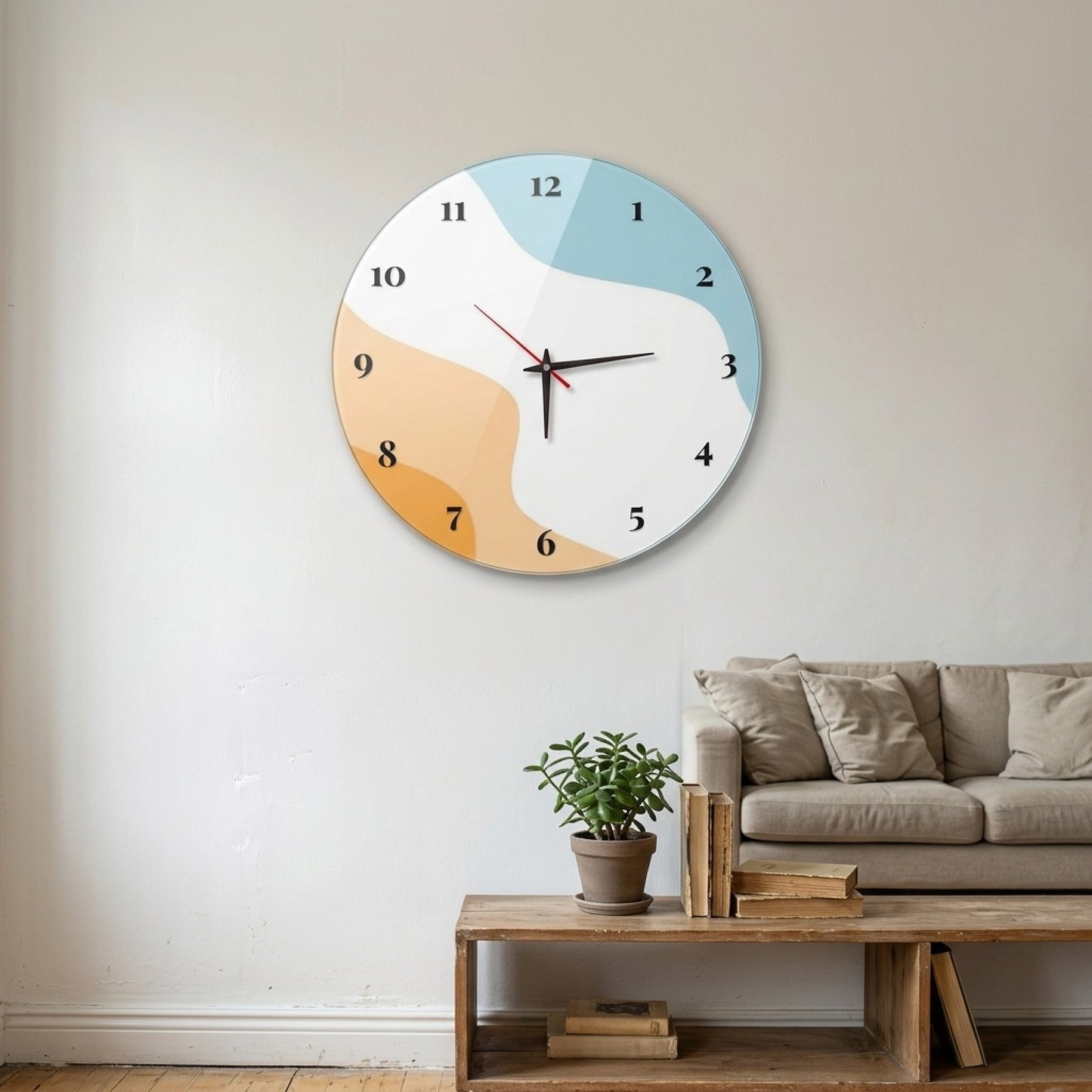 Modern Soyut Pastel Cam Saat