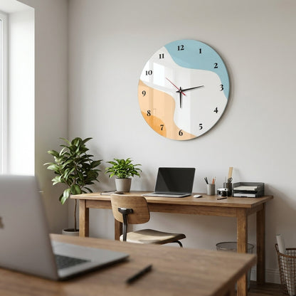 Modern Soyut Pastel Cam Saat