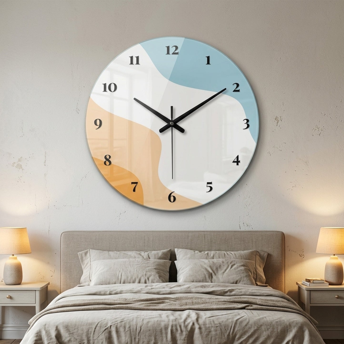 Modern Soyut Pastel Cam Saat