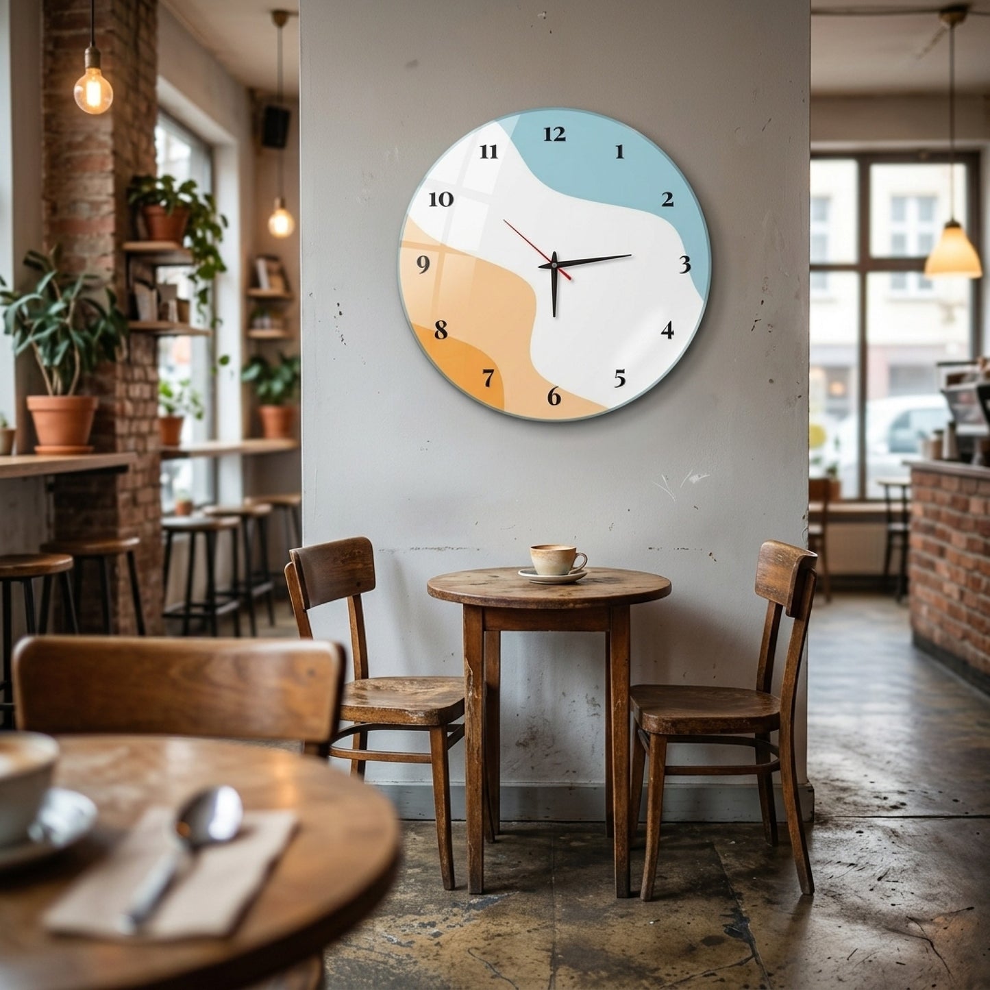 Modern Soyut Pastel Cam Saat