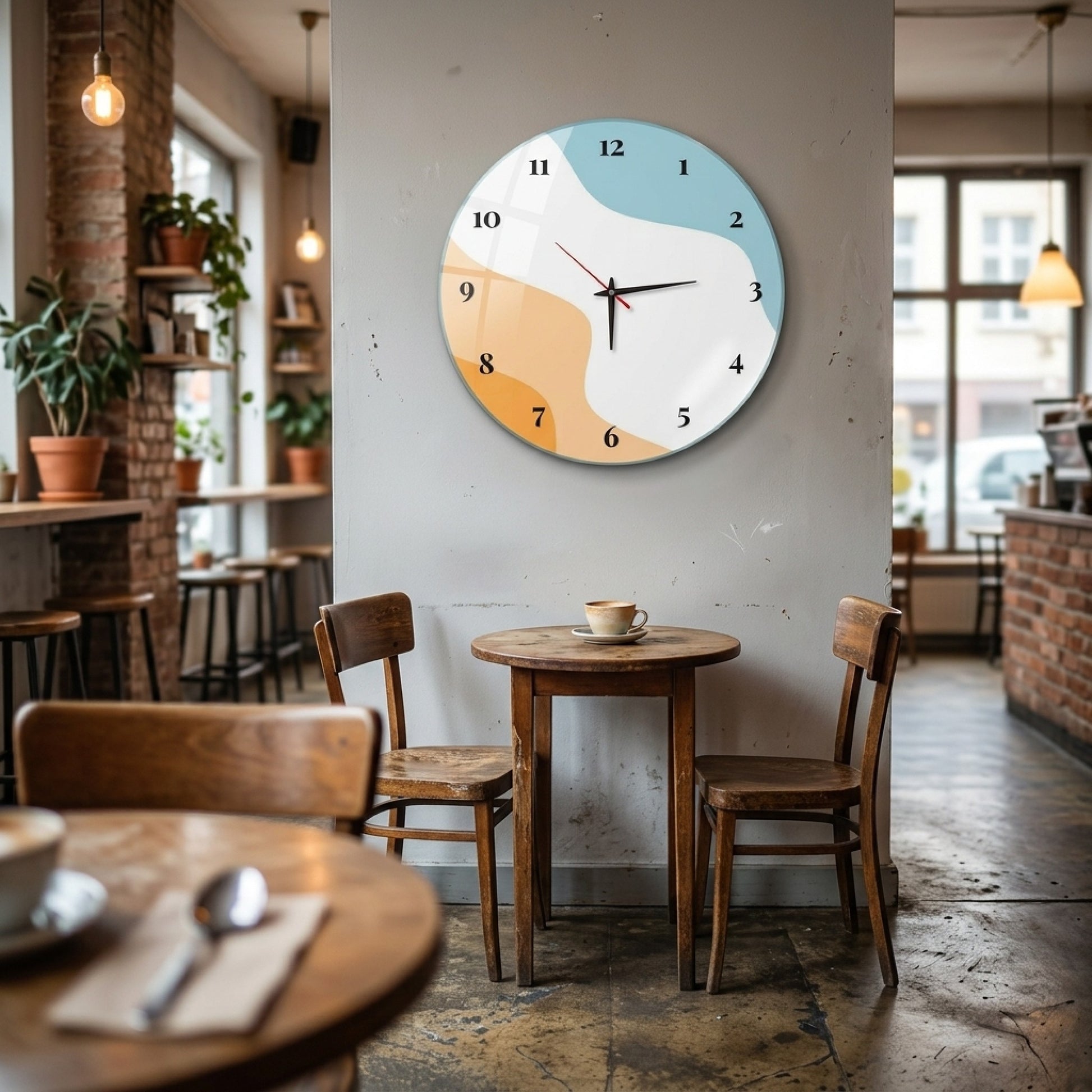 Modern Soyut Pastel Cam Saat