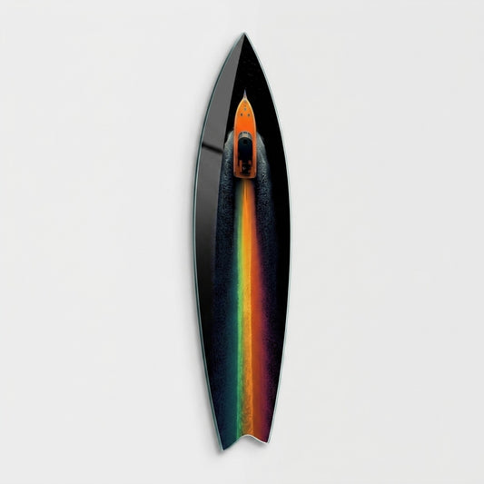 Modern Renkli İz Bırakan Tekne Surf Board Cam Tablo