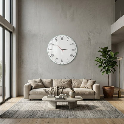 Romen Rakamlı Saat Kadranı Minimal Cam Saat
