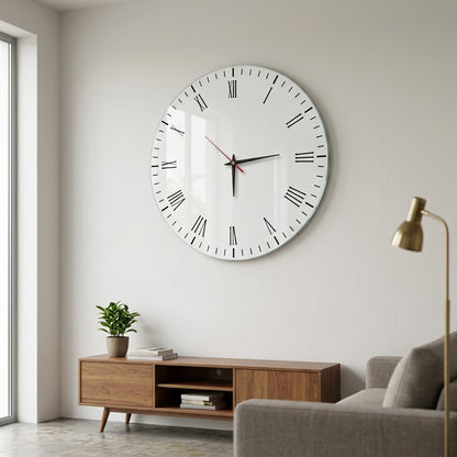 Romen Rakamlı Saat Kadranı Minimal Cam Saat