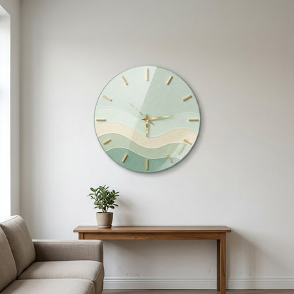 Modern Minimalist Altın Detaylı Saat Cam Saat