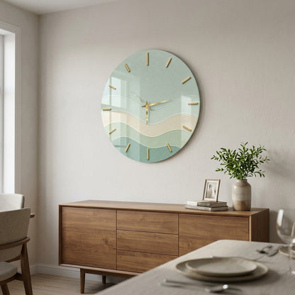 Modern Minimalist Altın Detaylı Saat Cam Saat