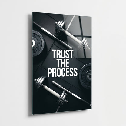 Trust The Process Fitness Motivasyon Dikey Cam Tablo
