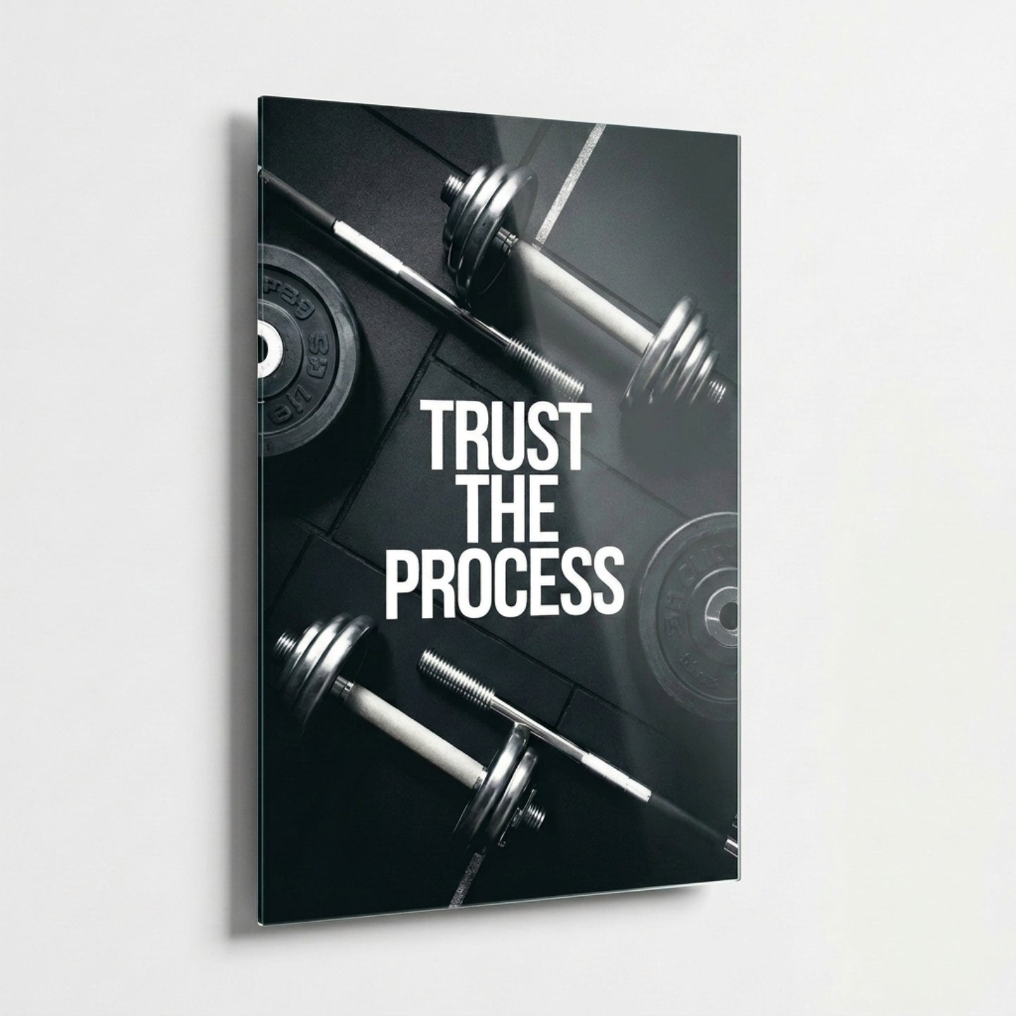 Trust The Process Fitness Motivasyon Dikey Cam Tablo