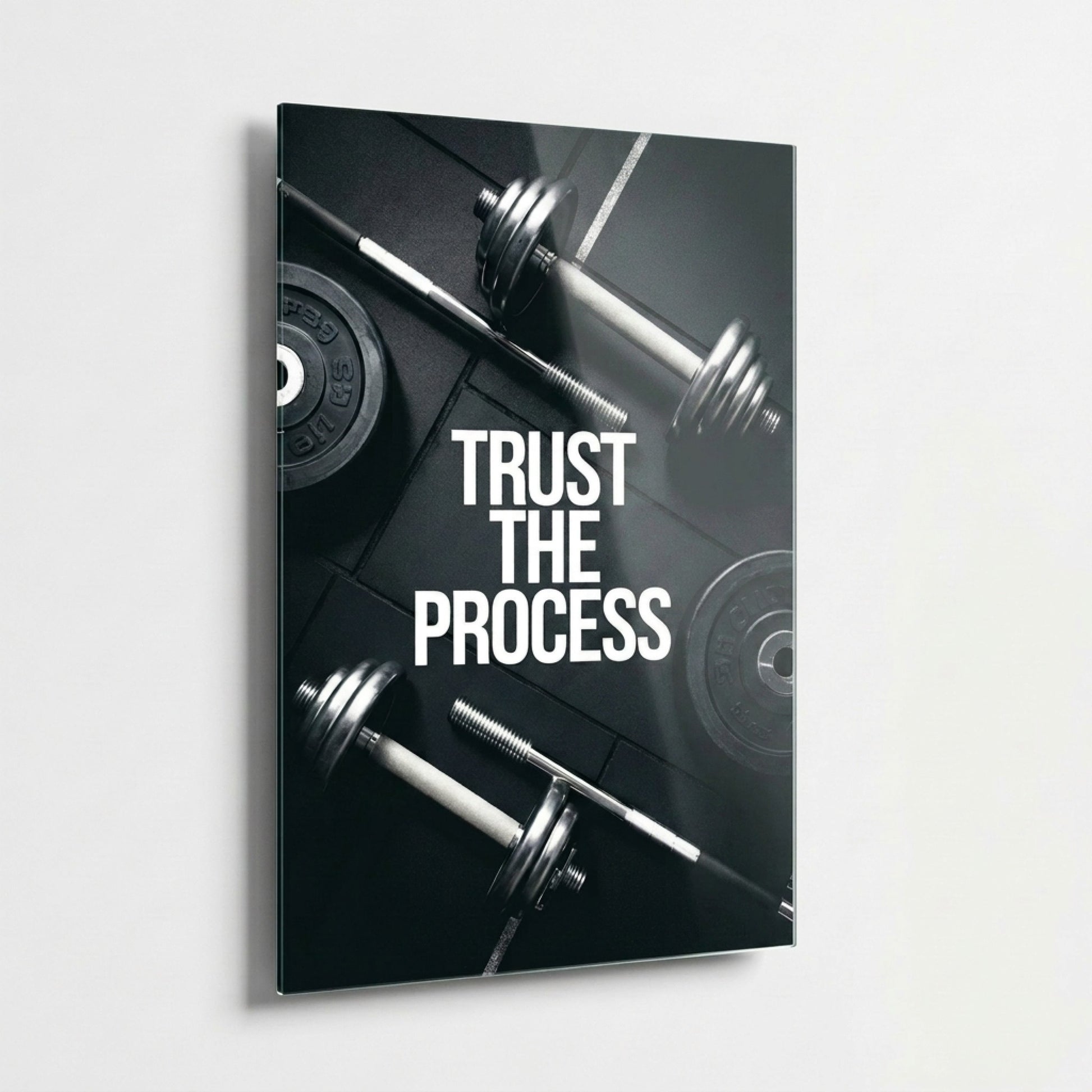 Trust The Process Fitness Motivasyon Dikey Cam Tablo