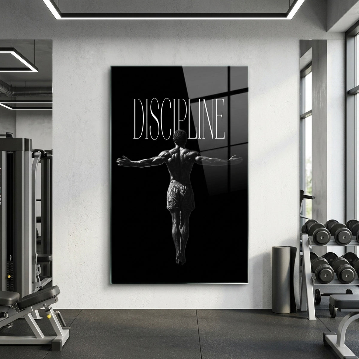 Discipline Motivasyonel Spor Dikey Cam Tablo