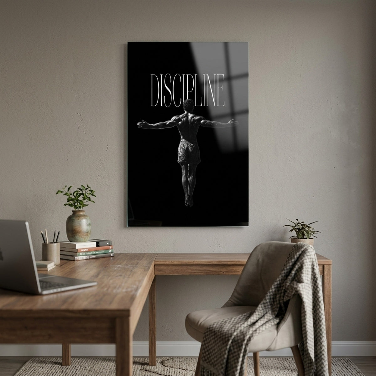Discipline Motivasyonel Spor Dikey Cam Tablo