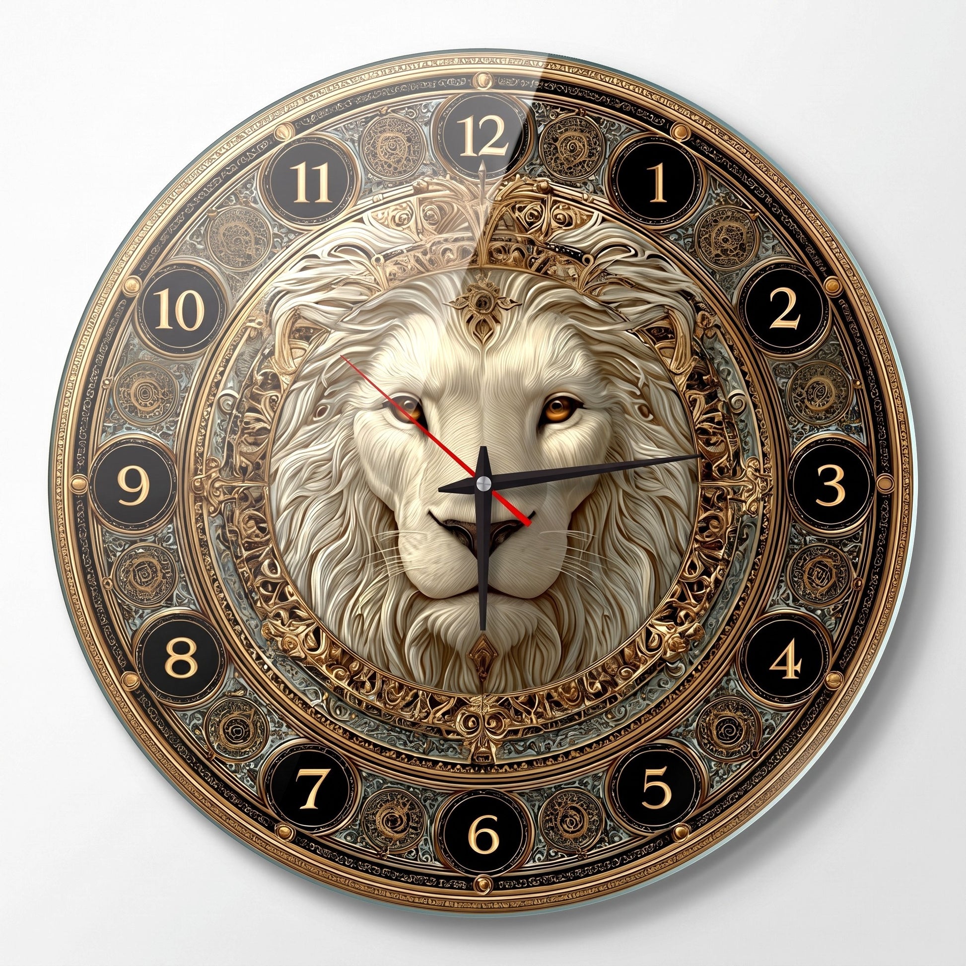 Aslan Kafalı Barok Cam Saat